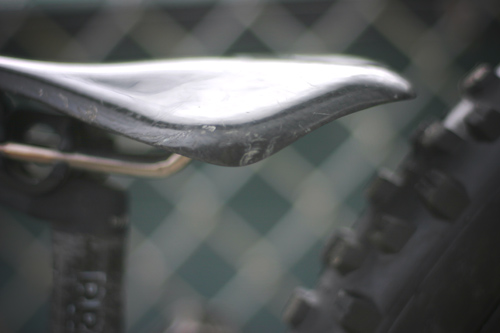 Carbon saddle on a trials bike